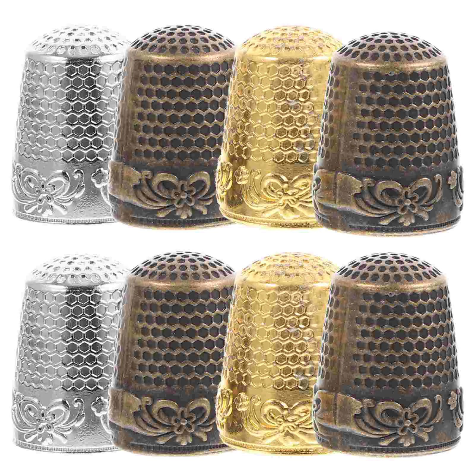 

8Pcs Fingertip Professional Thimble Professional Finger Protector Copper Finger Thimble for Home Sewing