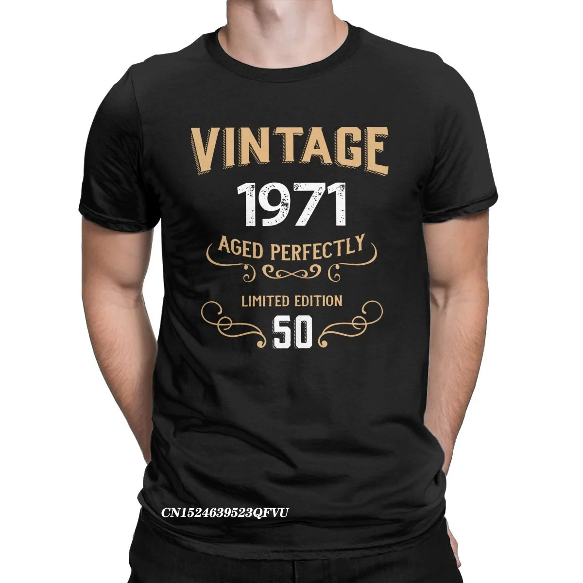 Vintage 1971 50 Years Perfectly Aged T-Shirts For Men Crewneck Premium Cotton Tshirt 70s Harajuku Tees Summer Clothing