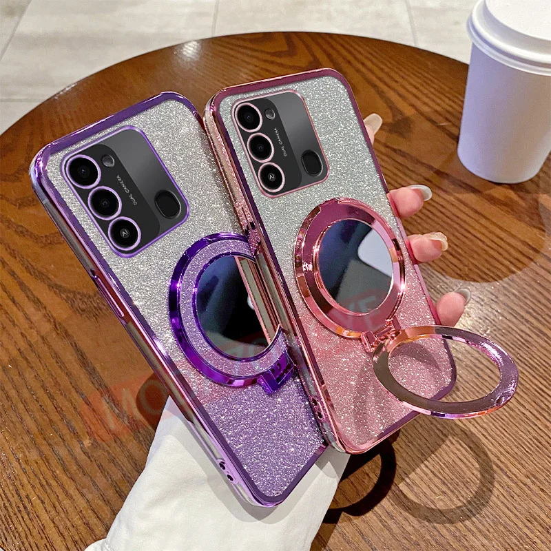 Для Tecno Spark 8C чехол мягкий силиконовый гальванический TPU KG5k KG5j KG5n для телефона с