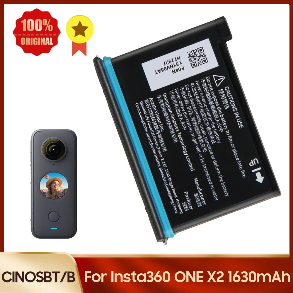 Оригинальный сменный аккумулятор CINOSBT/B для Insta360 ONE X2 X3, карманный панорамный стабилизатор CINOSBB для камеры, оригинальный аккумулятор 1630 мАч