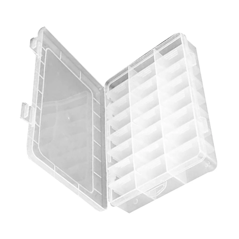 

24 Grids Transparent Storage Box Tools Empty Case PP Plastic Jewelry Container Part Organizer