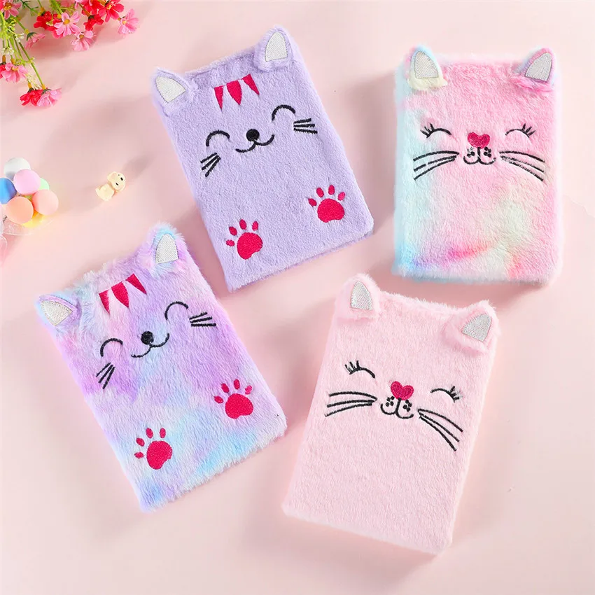 Милый блокнот формата A5 на 80 листов с котом и кроликом для записи дневника, планирования расписания, студентов, с мягкой обложкой, журнал, планер, органайзер, школьные принадлежности.