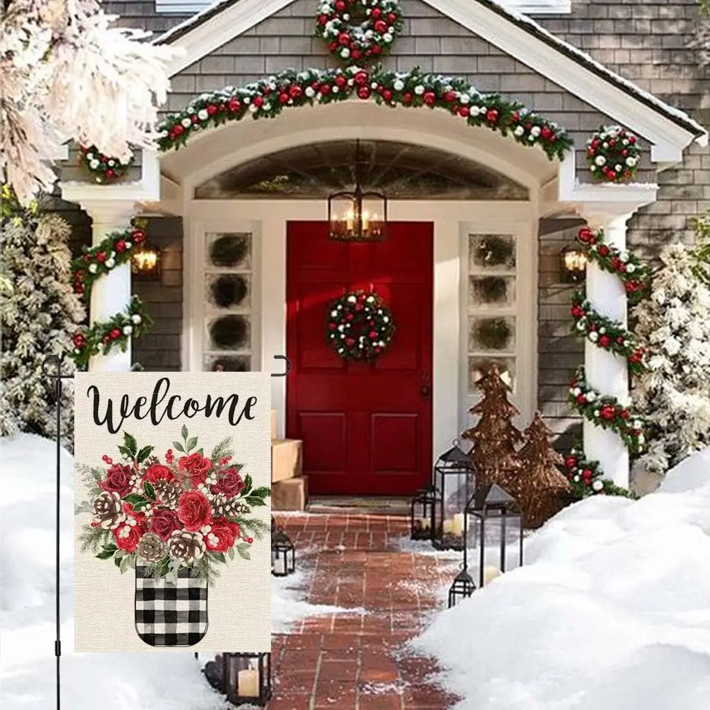 Зимний садовый флаг PANDICORN 12x18 дюймов