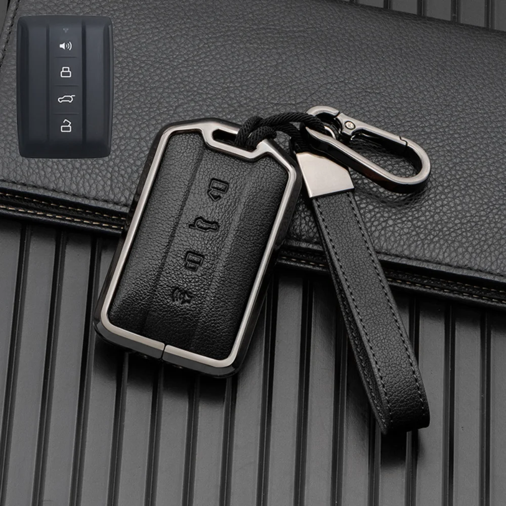 

Leather Car Remote Key Fob Cover Case Holder Protector for Great Wall GWM WEY TANK 300 500 Tank300 Tank500 Keychain Accessories