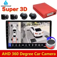 AHD 3D 360 Degrees DVR HD Recorder Surround View Monitoring System Bird View Panorama with Rear Front Left Right Side Camera