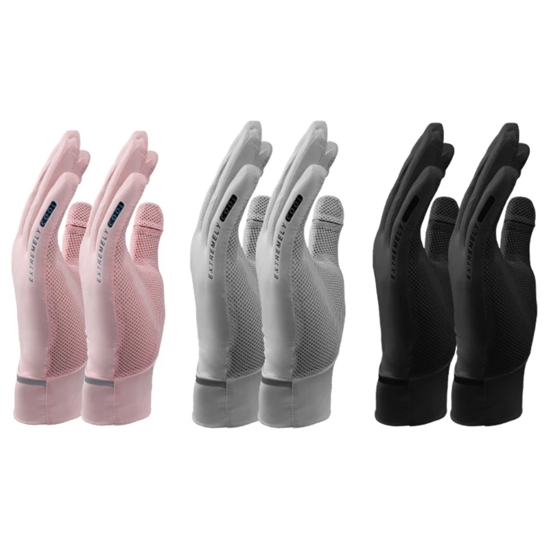 

Ice Silk Thin Gloves Mesh Breathable Can Be Opened Fingertip Driving Gloves