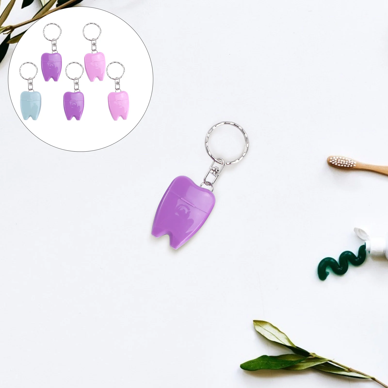 

Набор для чистки зубов Flossbox, портативная межзубная щетка для ключей