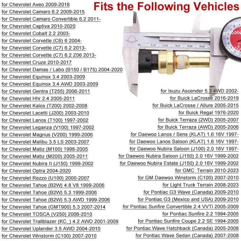 Датчик температуры воды 213-4514 19236568 12191170 12608814 15326388 5369305 25036898 25037062 96181508 96182634 для GM Buick
