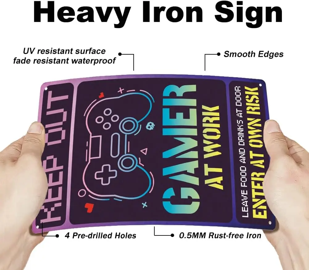 Жестяной знак для суперкрепких игр Забавный Настенный декор игровой комнаты