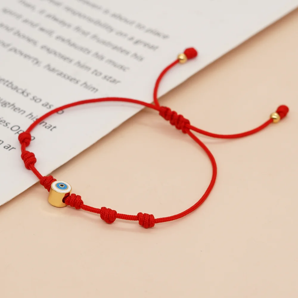 

Red Rope Bangle Lucky Friendship Handmade Charm Bracelets Evil Eye Alloy Beaded Boho Bracelet for Women Teen Girl Gifts Pulsera