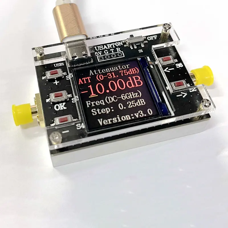 

DC-6GHz CNC Digital Attenuator 470-520M Bandwidth 0-31DB Step 0.25DB Reducing SNR W/ Data Cable