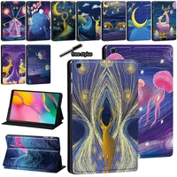 tablet stand case for samsung galaxy tab s7 11tab s6 lite 10 4tab s6 10 5s5e 10 5s4 10 5 inch paint print flip leather cover