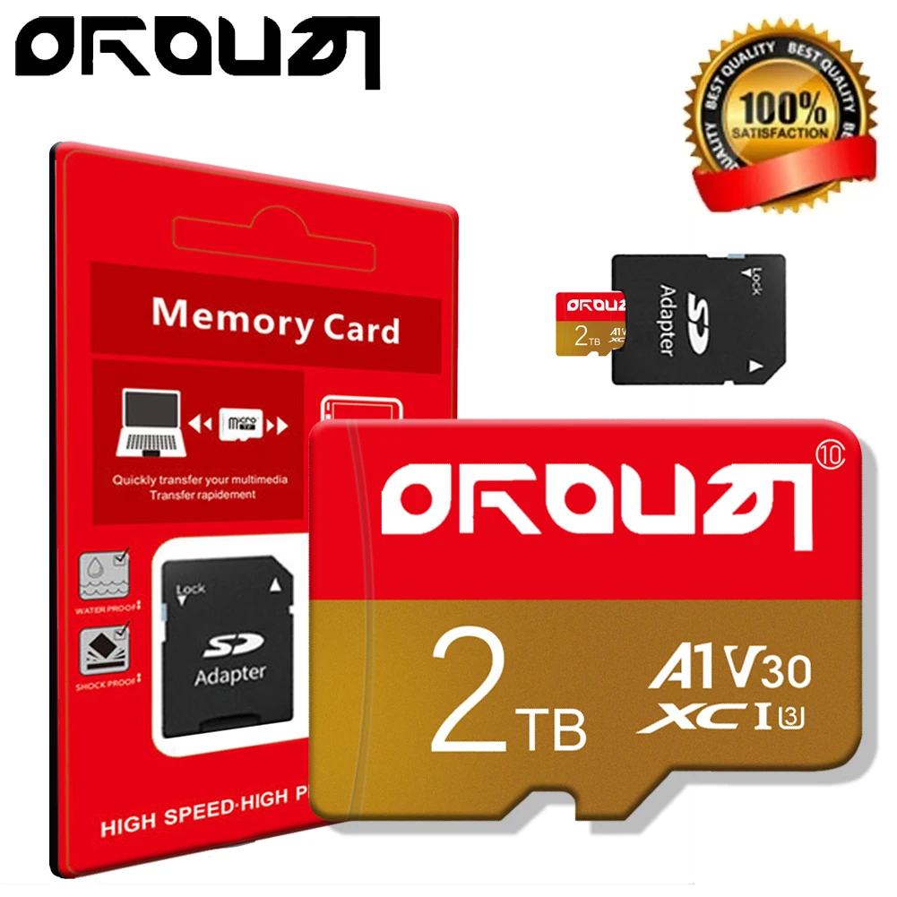 Карта памяти 2 ТБ 1 512 ГБ 128 Micro TF/SD-карта класса 10 высокоскоростная карта