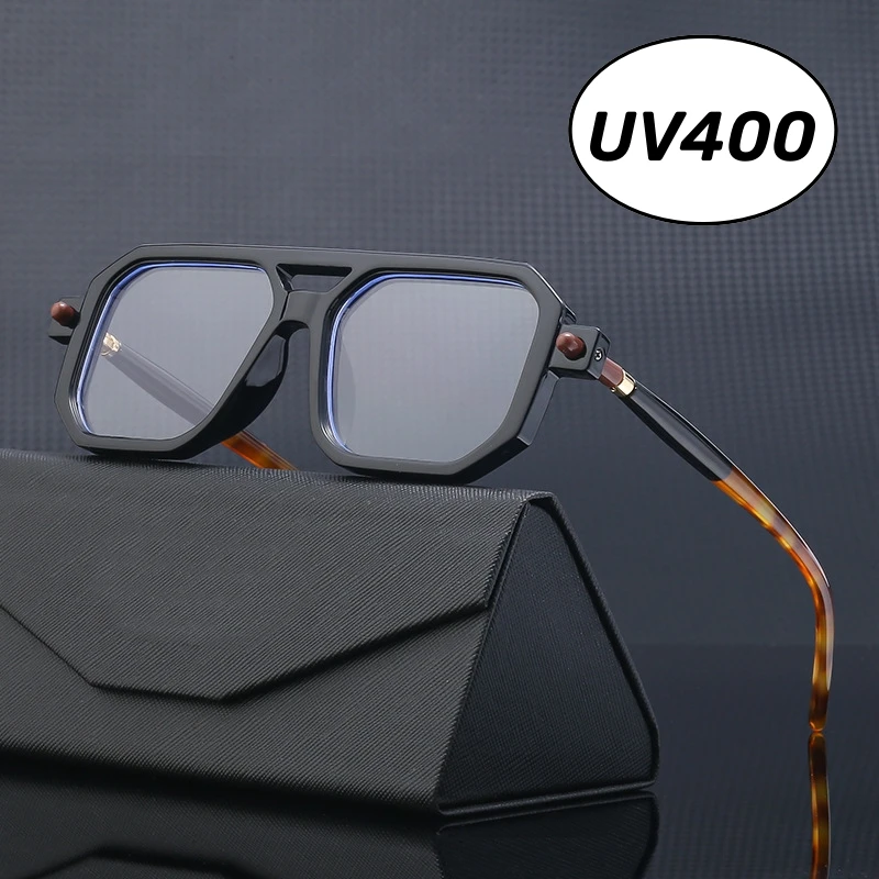 Очки солнцезащитные с двойной перемычкой для мужчин и женщин Модные Ретро