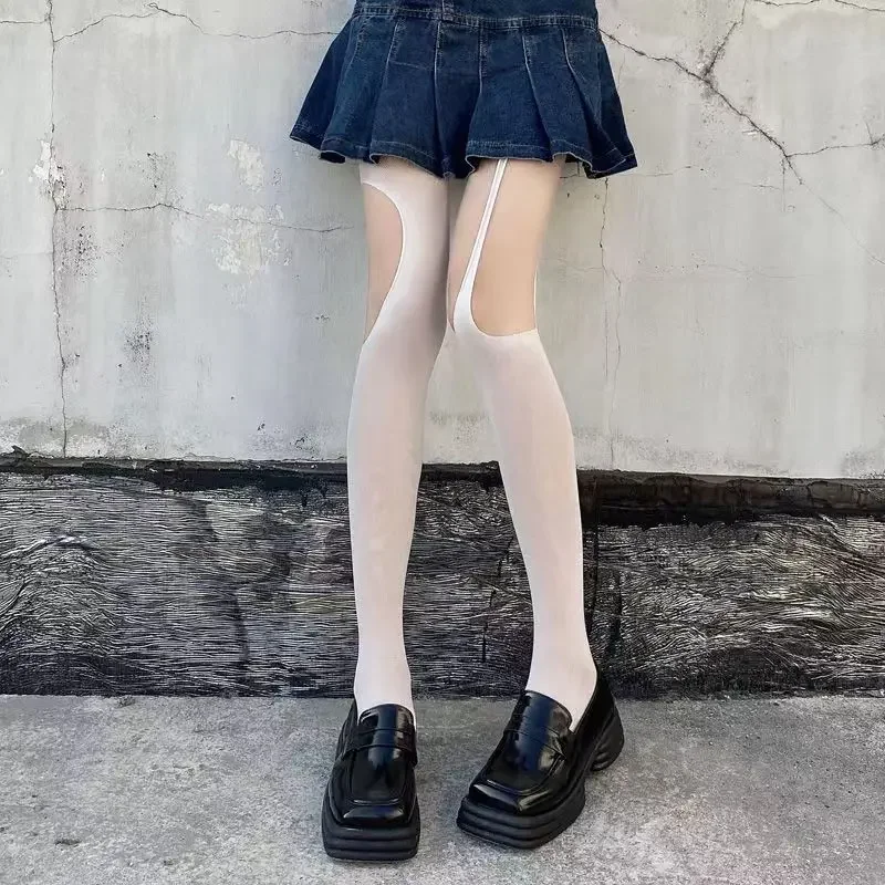 Готические Асимметричные чулки женские леггинсы в стиле &quotЛолита&quot сетчатые