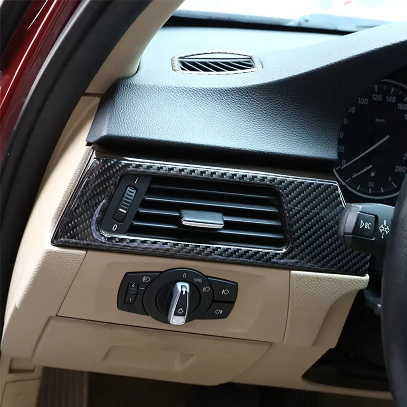 

Fiber Car Left Air Conditioner Outlet Panel Frame Trim Cover Sticker For BMW E90 E92 E93 2005-12 Car Interior Accessories