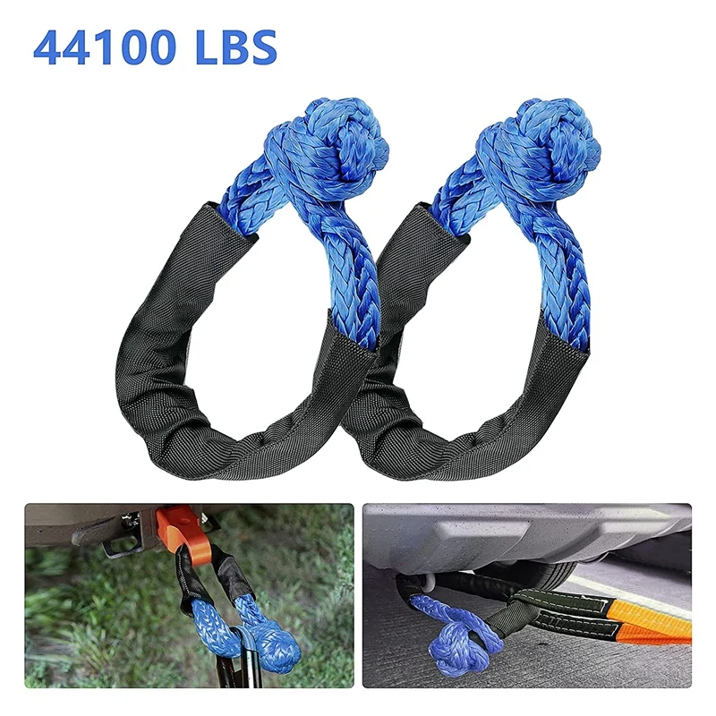 

44,1000Lbs Breaking Strength Synthetic Soft Shackle 1/2Inch X 22 Inch Universal Shackle For Jeep/ATV/SUV Field Rescue