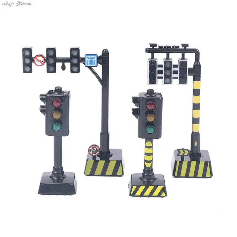 

1pc Singing Traffic Light Toy Wooden Train Track Accessories Scene Road Sign with Light and Sound Railway Toys