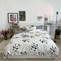 home textile white grey panda fashion classic duvet cover bed sheet pillow case single double queen king for home bedding set