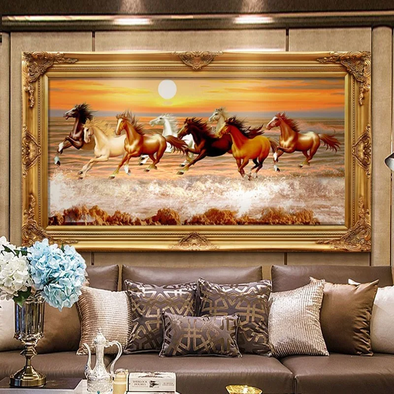

Eight Steeds 5d Diamond Painting Full Diamond Art Embroidery Large Office Living Room Home Decore diy Diamond Cross Stitch Kits
