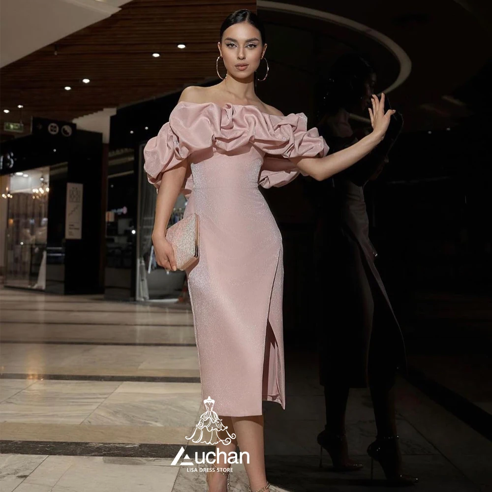 

Auchan Boat Neck Dubai Evening Dress Short Sleeves Ankle Length Summer Elegant Party New Dress Suit For Women 2023