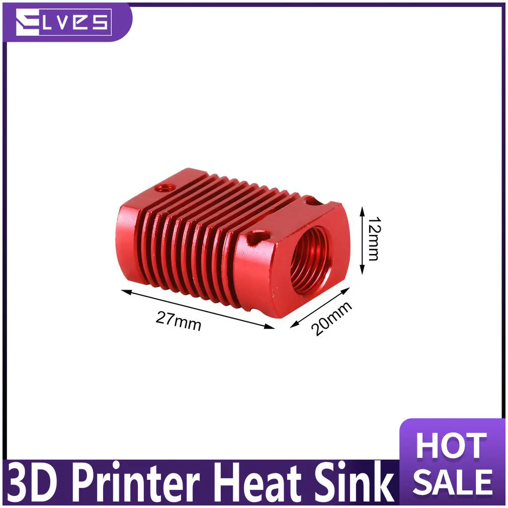 

ELVES 3D Printer Heat Sink Fin Aluminum Cooling Block 27 * 20 * 12mm for CR10 3D Printer MK10 Extruder Heating Block