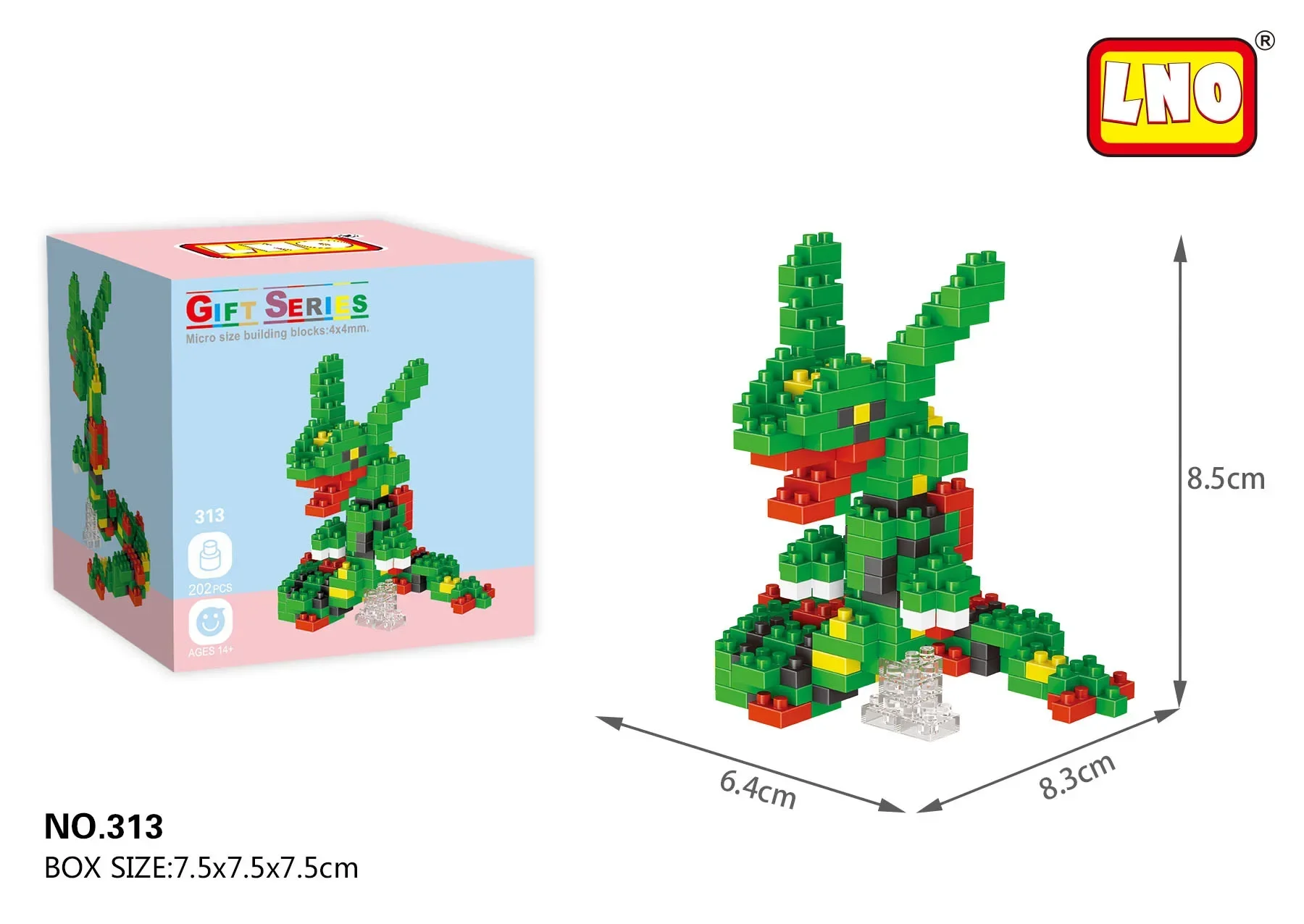 LNO Pokemon микро строительные блоки Rayquaza Rowlet Mega Charizard 3D модель Cyndaquil Kyogre Grookey