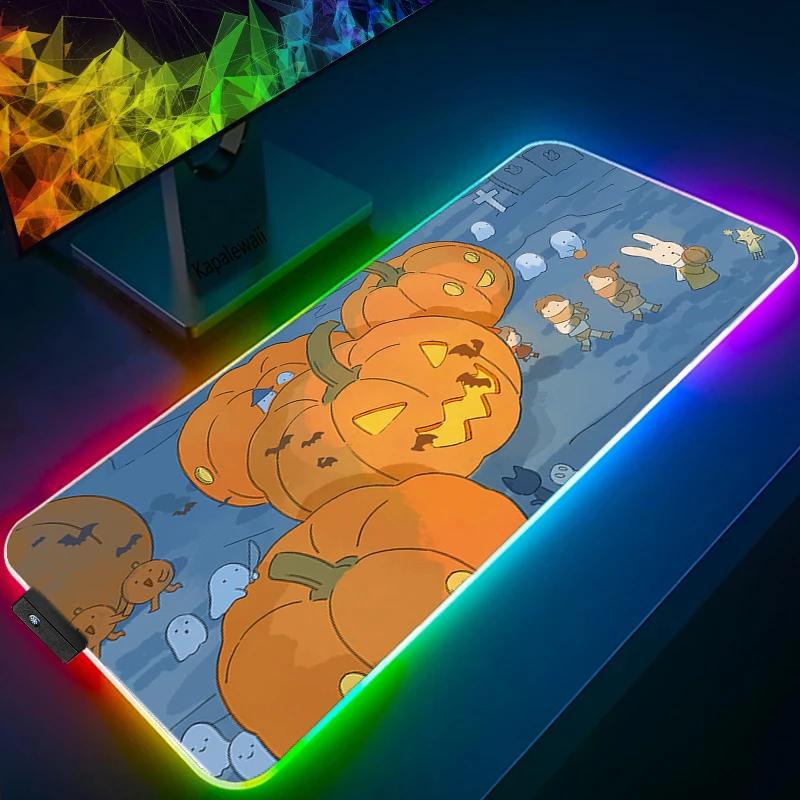 

Kawaii Computer Mouse Pad Mause Gamer RGB Gaming Desk Mats Large Anime Mat Backlight Mousepad Cute Keyboard Pc Xxl Custom Pads