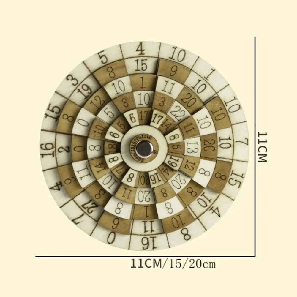 IQ Test Wooden Digital Puzzle Toy Turntable Loop Puzzles Huarong Road Number Brain Teasers Maze Secret Box Gift