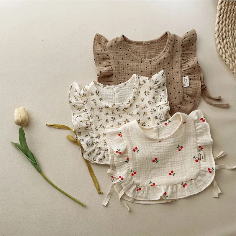 

Newborn Bibs Infant Burp Cloths Baby Stuff Feeding Drool Bandana Saliva Towel Toddler Ruffle Floral Bib Baby Accessories