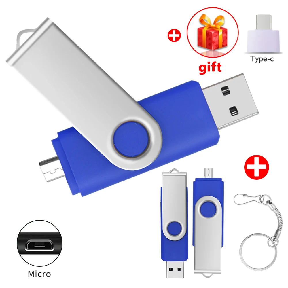 

3 IN 1 Pendrive 64GB Metal OTG TYPE-C Pen Drive 32GB Cle Usb Flash Drives 16GB 8GB Memoria Usb Disk Stick Gift Custom LOG