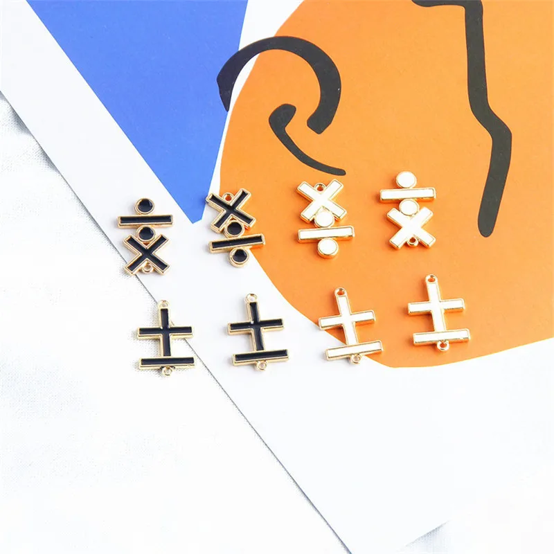

10pcs New Funny Plus Minus Multiplication Division Symbols Charm DIY Earrings Necklace Crafts Jewelry Making Findings