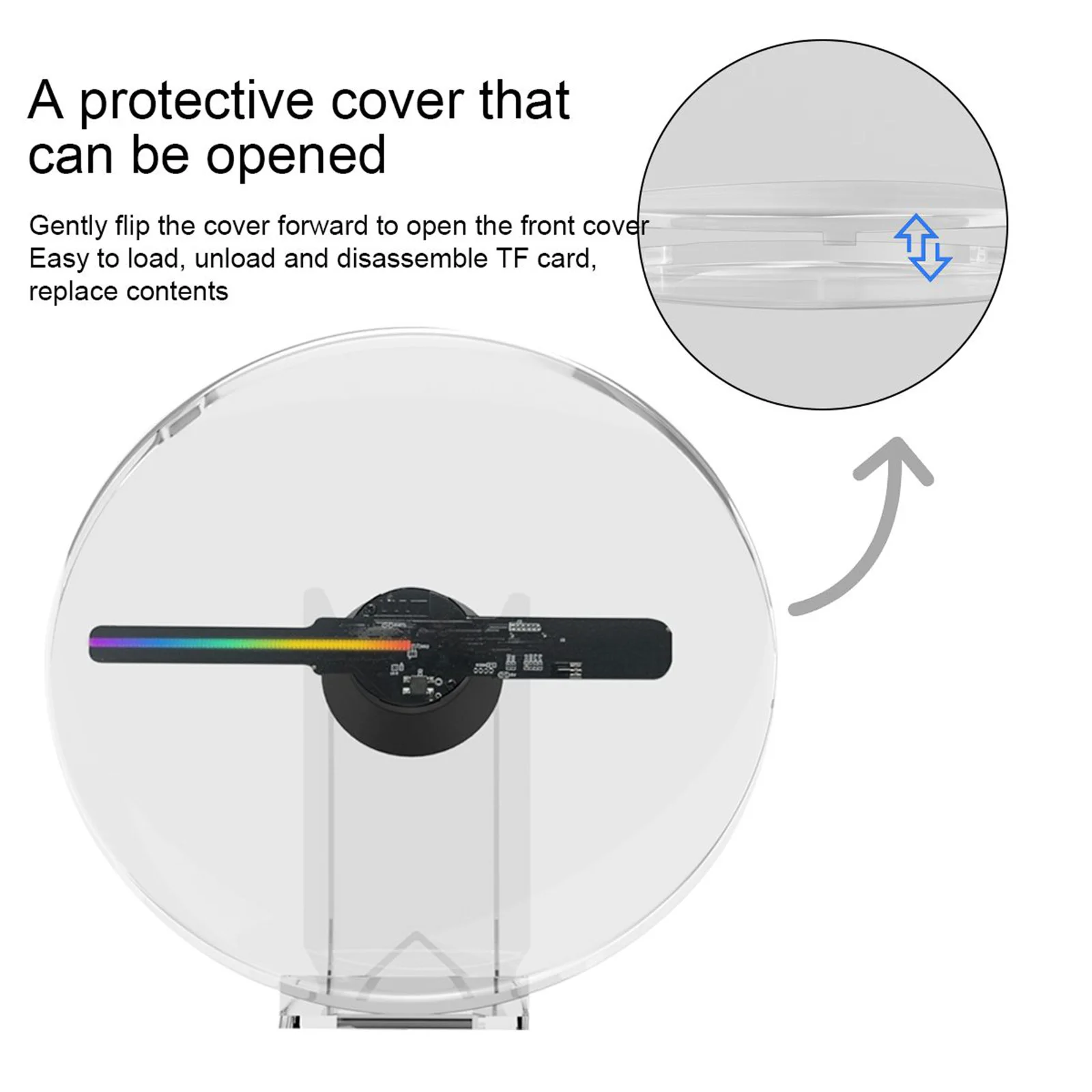 Голографический 3D проектор Naked Eye настольный вентилятор воспроизведение аудио