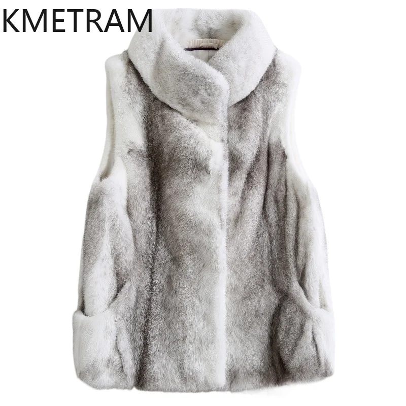 Шуба женская из натурального меха норки роскошная Короткая Меховая куртка без