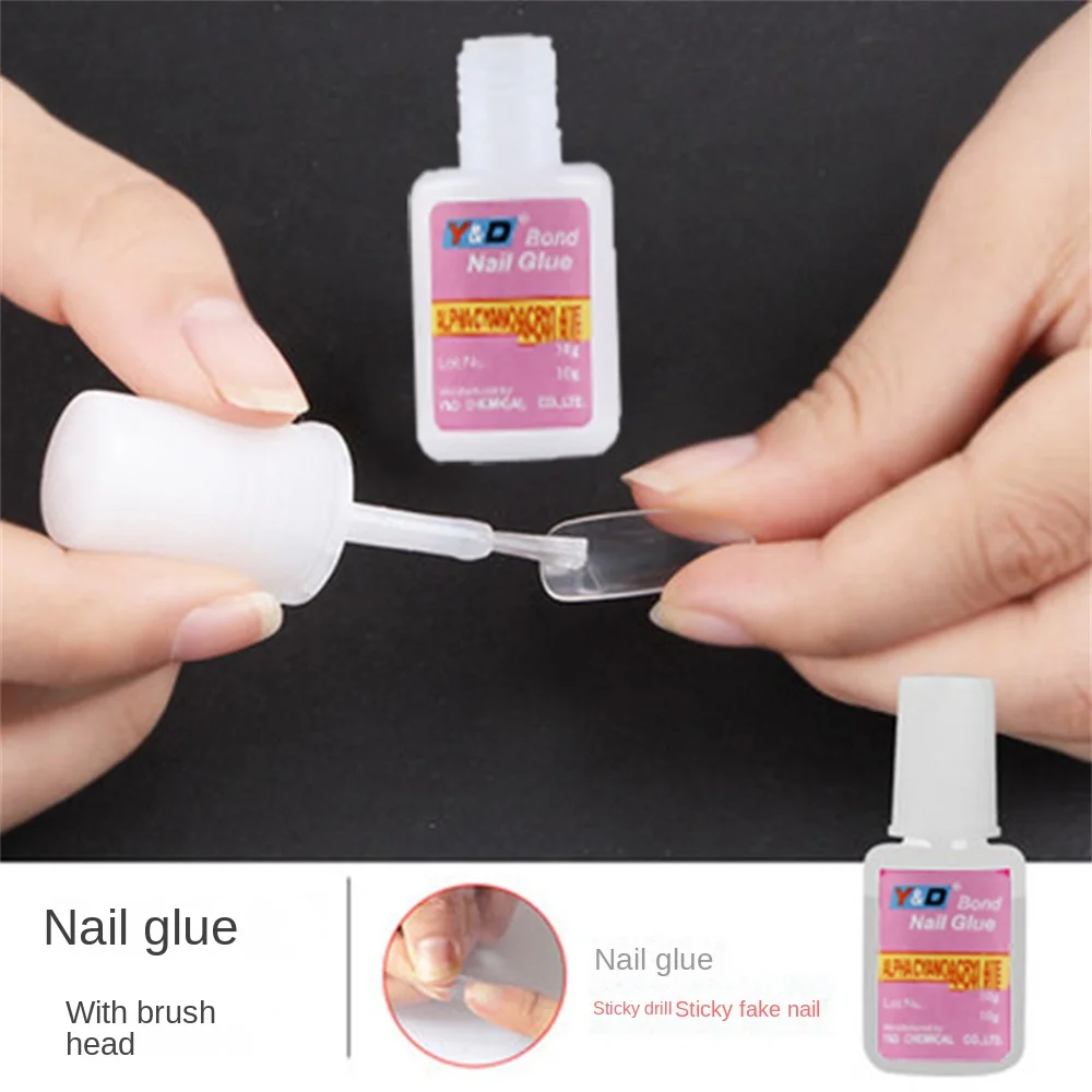 No Irritating Smell Sticky Glue Brute Force Water Drilling Glue Nail Glue With Brush Head Nail Art Gel Transparent Nail Glue