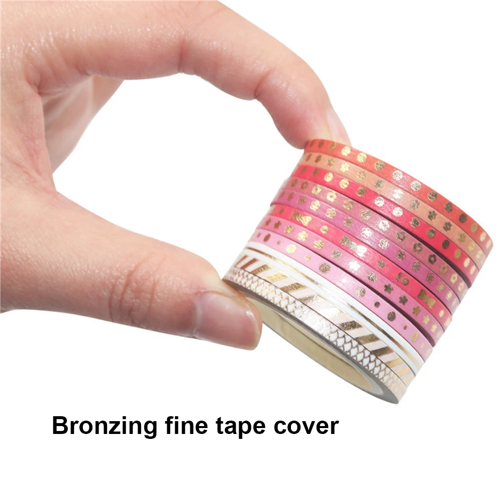 

1 Set Washi Tape Journaling Bronzing Beautiful Pattern Scrapbooking Supplies Gift Wrapping Tools Adhesives Crafts Notebook Decor