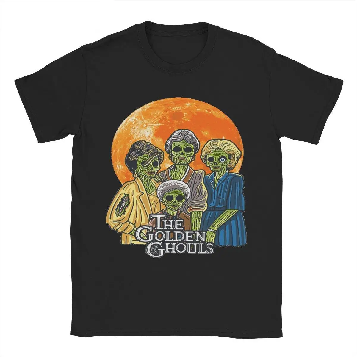 

Vintage the Golden Ghouls Halloween T Shirt Men's Cotton Novelty T-Shirt Crewneck Tee Shirt Short Sleeve Clothing Adult