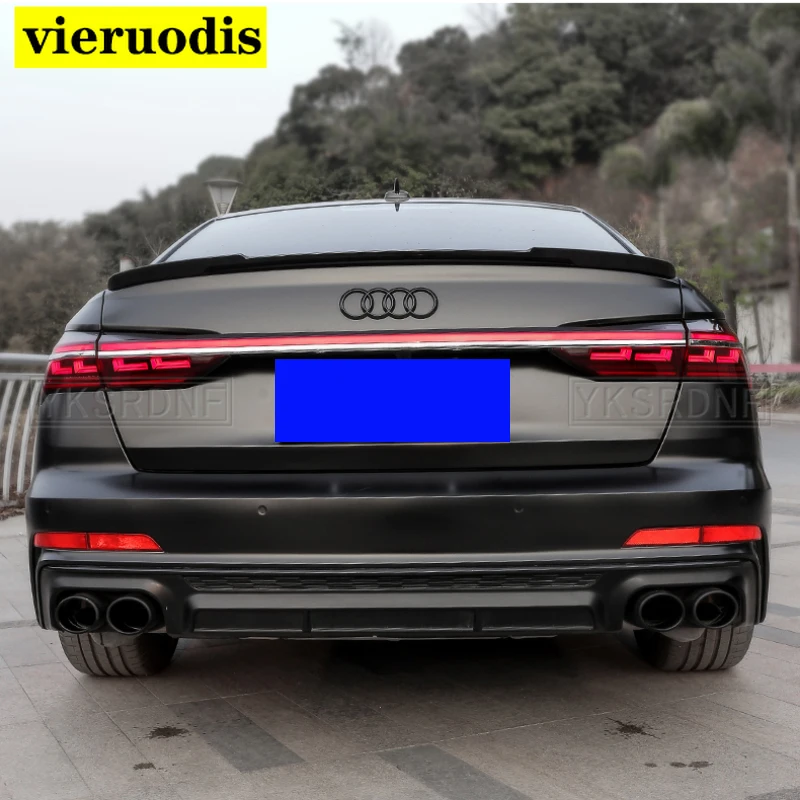 

Спойлер для нового Audi A6 C8 2019 2020 2021, высококачественный спойлер из АБС-пластика для багажника автомобиля, губа, крылья, хвостовой спойлер A6, ак...