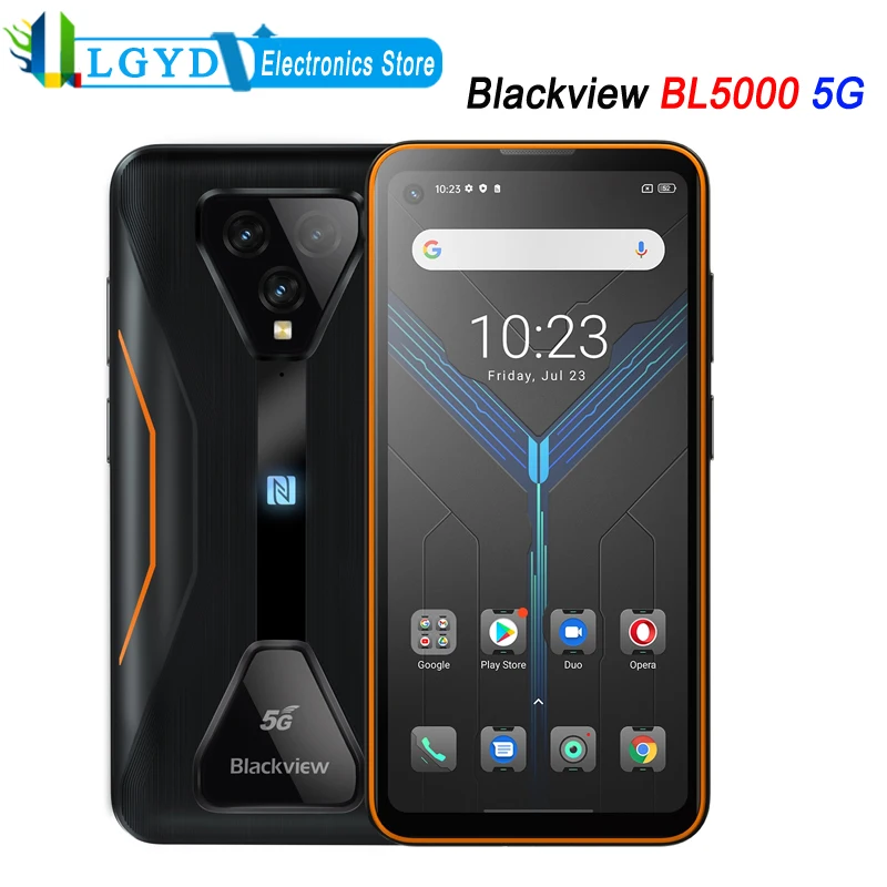 Blackview BL5000 5G Game Rugged Phone Waterproof 8GB+128GB ROM Android MTK Dimensity 700 Octa Core NFC QuickCharge Daul 5G Phone