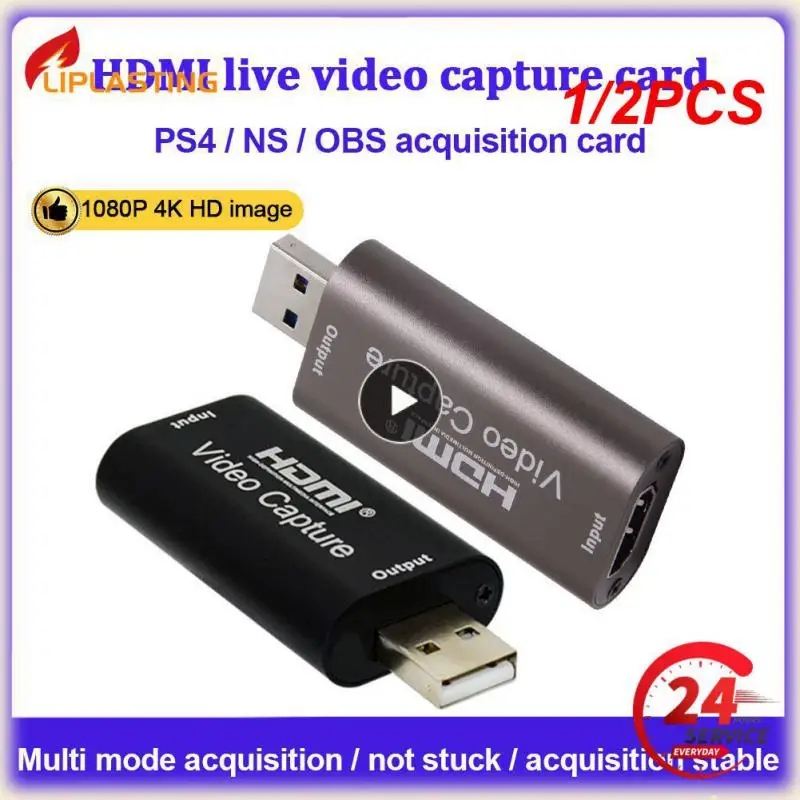

1/2PCS HDMI-compatible Video Capture Card Streaming Board Capture USB 3.0 1080P Card Grabber Recorder Box for Game DVD
