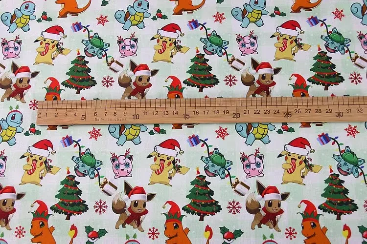 Miniso Покемон 45x140 см 100 хлопчатобумажная ткань для шитья аксессуары ручной работы