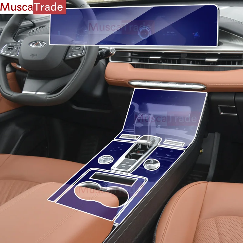 

For CAOA Chery TIGGO 8 Pro PLUG-IN Hybrid 2023 Accessories TPU Gearbox Panel Dashboard Interior Protective Film Anti-Scratch