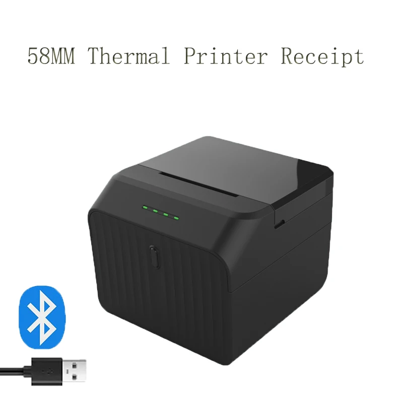 

58mm Desktop Thermal Printer Receipt 2inch USB/Bluetooth Compatible With Android/Windows System ESC/POS For Store Receipt Bill