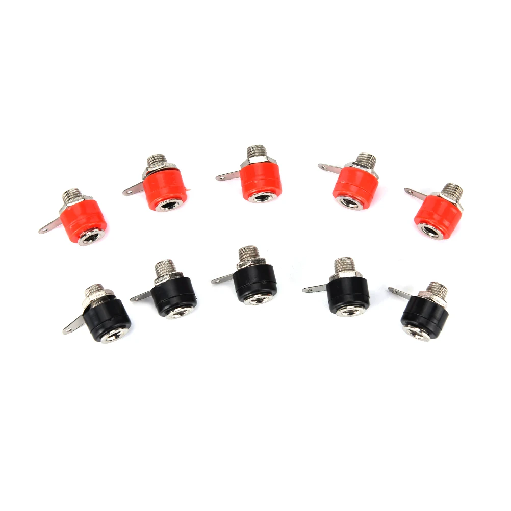 

10Pcs 4mm Banana Panel Socket Test Probe Binding Post Nut Plug Jack Connector