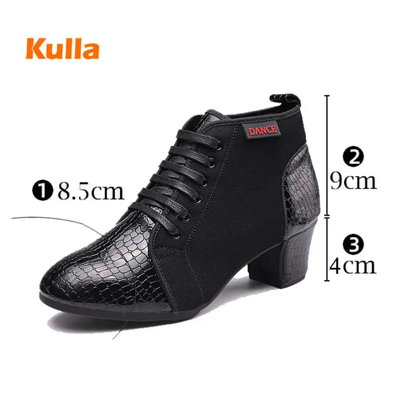 Women Jazz Latin Dance Boots Salsa Ballroom Dancing Shoes 3cm 5cm Female High Heels High Top Outdoor Ladies Woman Dance Sneakers