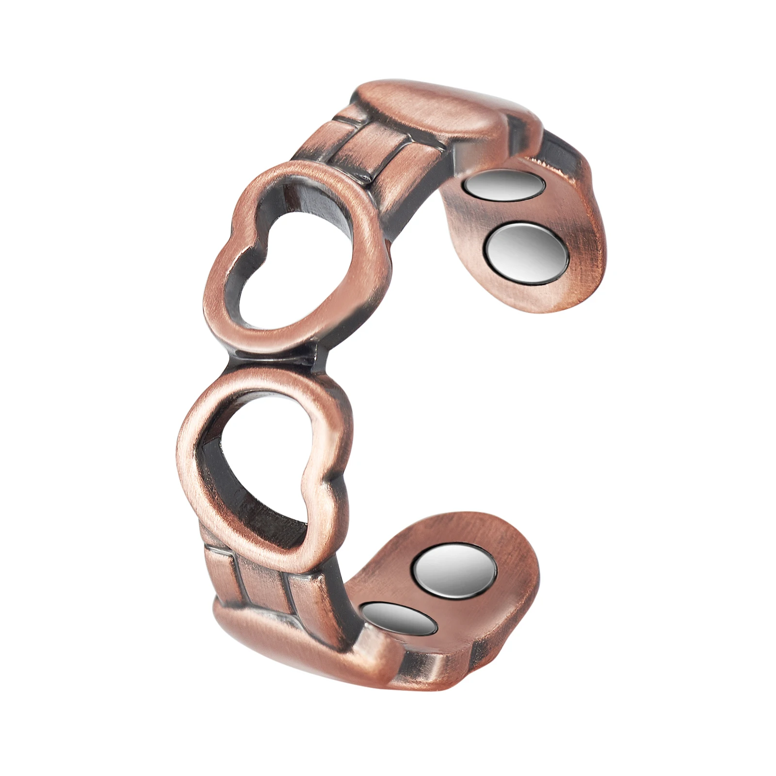 Женское магнитное кольцо из чистой меди Wollet регулируемое с магнитом ювелирный