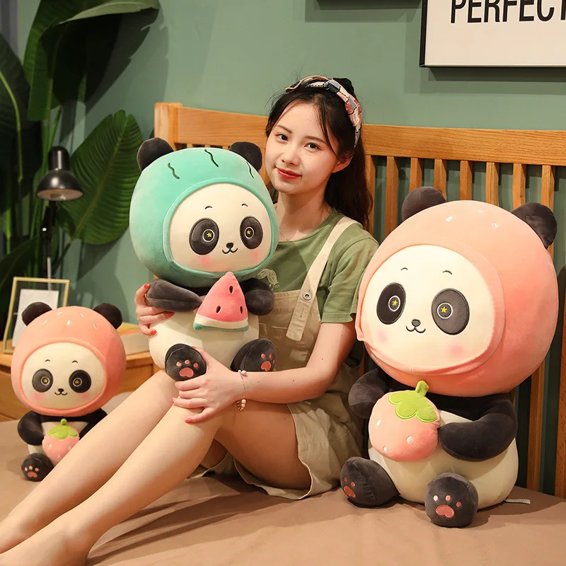 

23-60 см плюшевые куклы фрукты панда кукла мягкая кукла подушка диван имитация гигантской панды игрушка маленькая тряпичная кукла подарок дл...