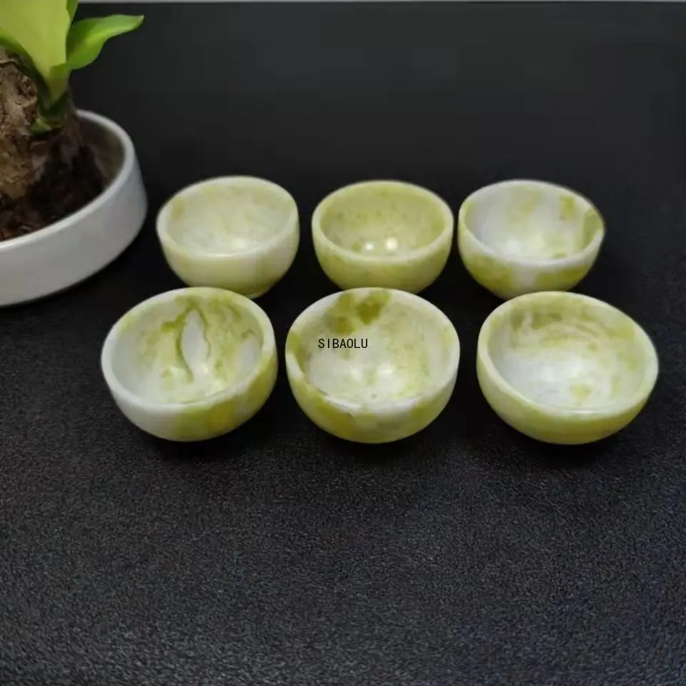 2 шт. чайная чашка из натурального нефрита изысканная ручная резьба для здоровья