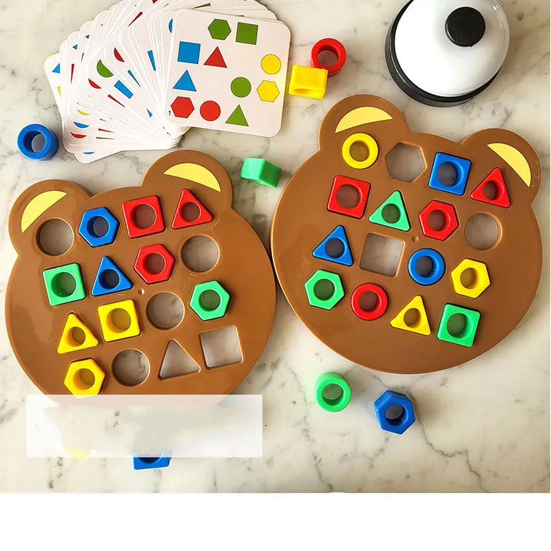 Montessori Geometric Shape Matching Game Color Sensory Educational Toys Preschool Learning Toys For Kids 2 to 4 Years Old images - 6