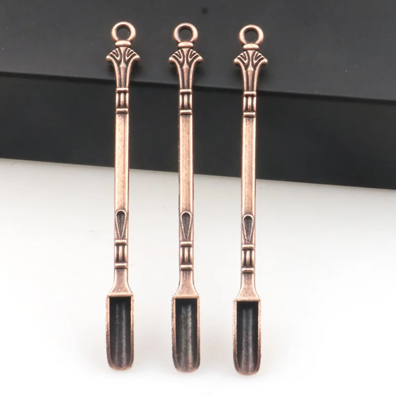 

New Mini Metal Coffee Powder Spoon Multifunction Copper Scoop With Ring Tableware Vintage Royal Gold Ornament Shovel Tiny Spoon